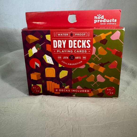 Dry Decks Waterproof Playing Cards Set By Nod Products wine & Cheese theme - Picture 1 of 3